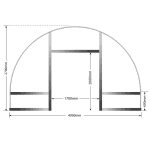 Polytunnel Kit 4.0m wide x 2.7m high x 0.6m walls - Image 2