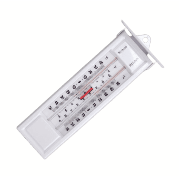 glass mercury max min thermometer with