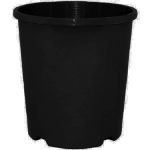 Black plastic pot, 1.55-litre capacity, 140mm (5.5-inch) diameter, 140mm height, ideal for gardening, seedlings, and plant propagation.