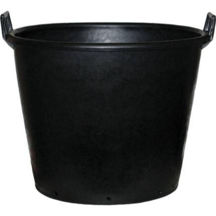 Mastelli Con Italy advanced plastic pot with handles, black, 130-litre capacity, 700mm diameter, and 510mm height, heavy-duty and made from durable polyethylene (PE), ideal for gardening and landscaping.