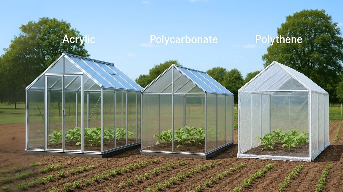 Acrylic, Polycarbonate and polythene greenhouse
