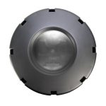 Garden City Plastics large black plastic pot, 115-litre capacity, 650mm diameter, and 510mm height, made from durable PP5 recyclable plastic, ideal for gardening and landscaping.