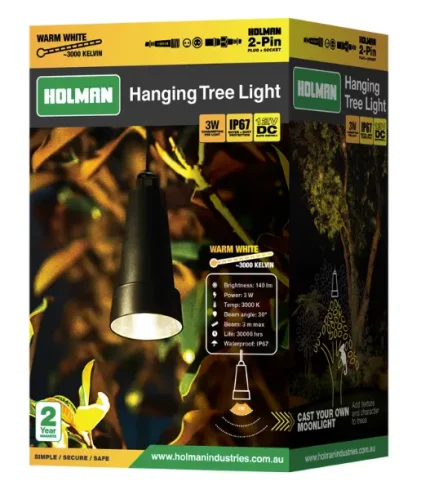 Holman Warm White Hanging Tree Light for ambient outdoor lighting