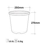 10.5L Citrus Flower Bucket 250mm Black - Image 2