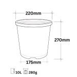 10L Square Flower Bucket 220mm Black - Image 2