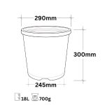 18L Square Flower Bucket 290mm Black 300mm Deep - Image 2