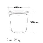 28L Flower Bucket with Handle 410mm Black - Image 2