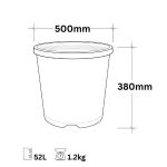 52L Flower Bucket with Handle 500mm Black - Image 2
