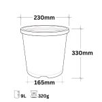 9L Deep Flower Bucket 230mm Black - Image 2