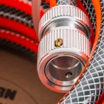 Holman 40m Trade Hose with chrome-plated brass fittings and included spray gun.