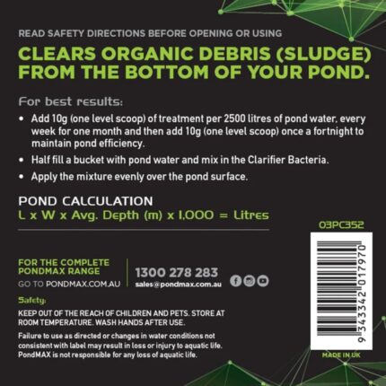 pondmax pond clarifier 2kg back