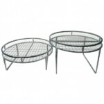 round bench with top rail 2 sizes