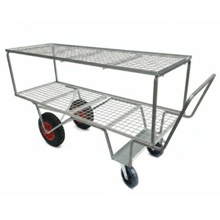 Four Wheel Trolley Rail Top Barrow Duel Level 6ft x 2ft with Break no side 1