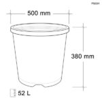 Round Black Pot With Holes with Handles 52L