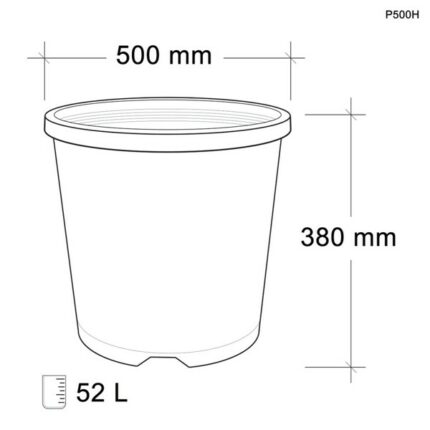 Round Black Pot With Holes with Handles 52L