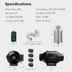 Vivosun Aerozesh S4 Fan Carbon Filter Ducting E12 Controller Kit 6