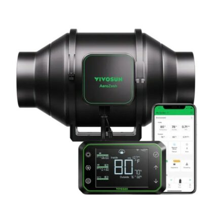 Vivosun Aerozesh S4 Inline Fan 4" with E42A Temp and Humidity Wifi Controller