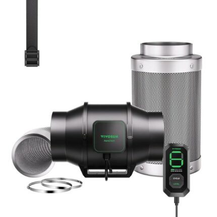 Vivosun Aerozesh S6 Fan Carbon Filter Ducting E12 Controller Kit