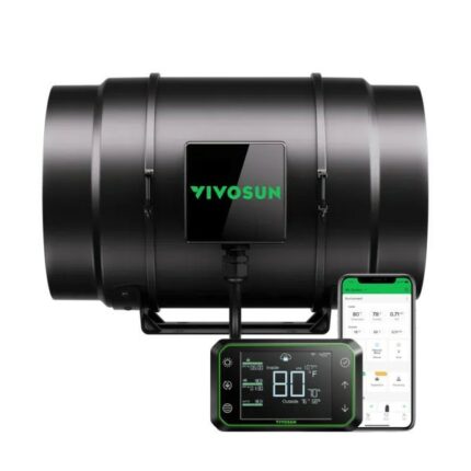 Vivosun Aerozesh S8 Inline Fan 8" with E42A Temp and Humidity Wifi Controller