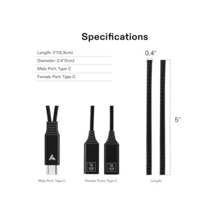 Vivosun USB-C Splitter for GrowHub Controller -1 Male to 2 Female 1